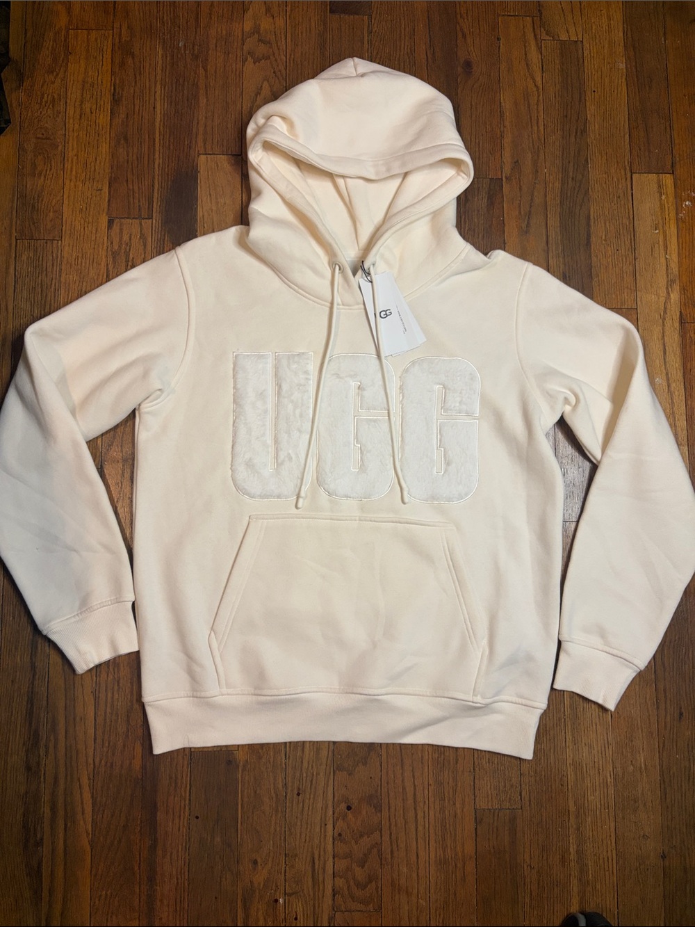 UGG Womens Rey Fuzzy Logo Hoodie